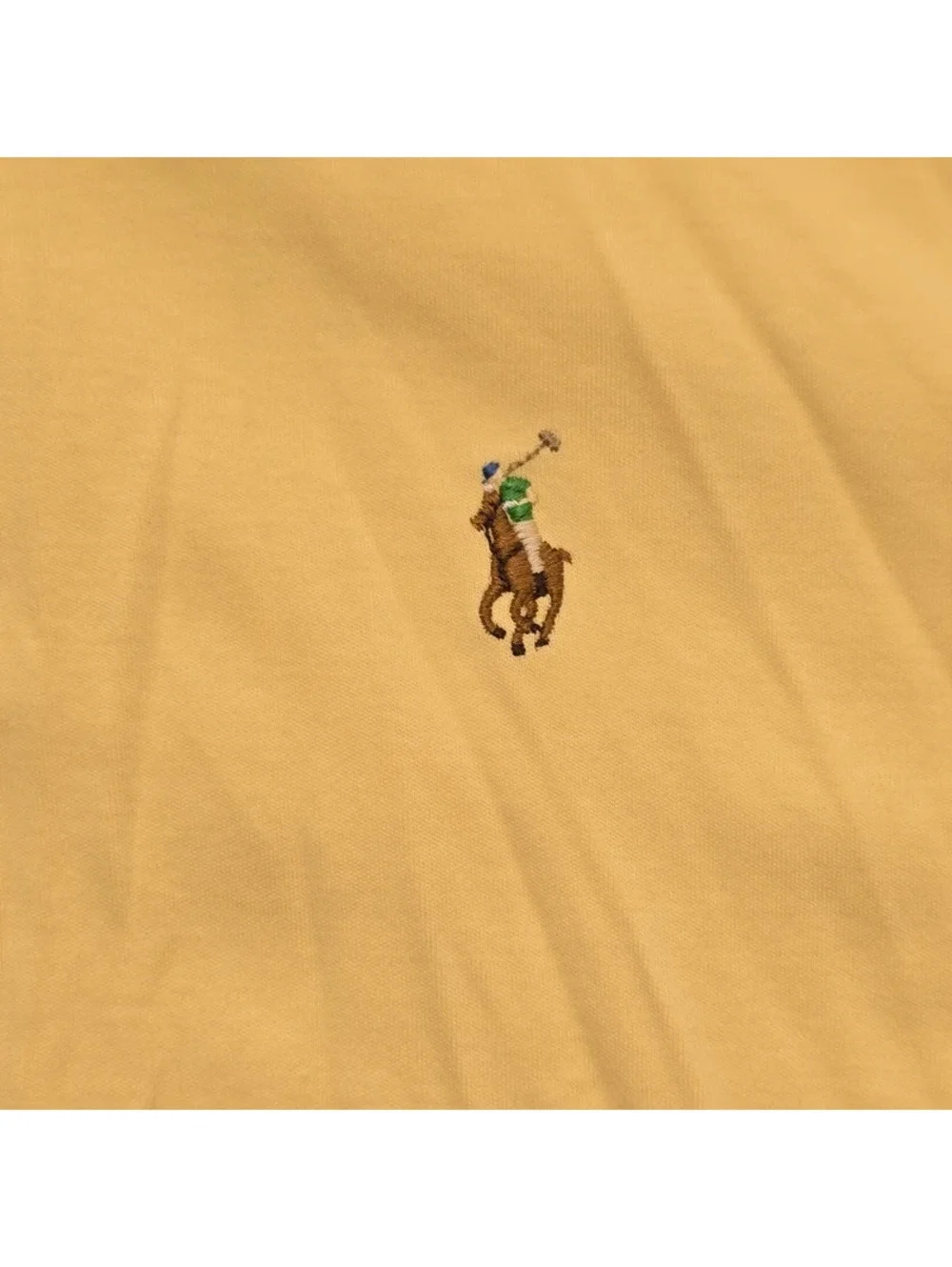 Polo Ralph Lauren Custom Slim Fit Polo Shirt Men's Large L Yellow Big Pony